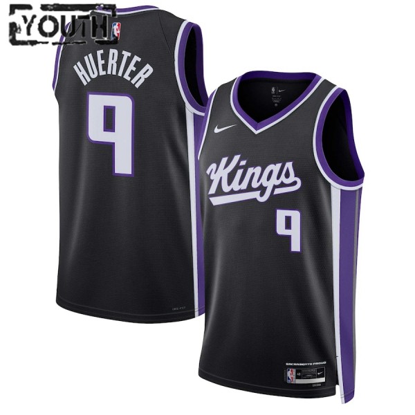 Sacramento Kings Trikot Kevin Huerter Nike 2023-24 Icon Edition Schwarz Swingman - Kinder